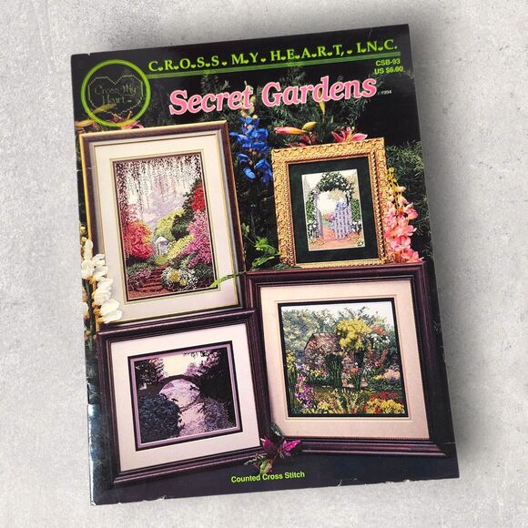 Cross My Heart CSB-93 Secret Gardens Counted Cross Stitch Book 1994 - Picture 1 of 2